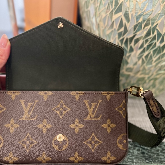 💎AUTHENTIC 💎 pre-loved LV Felicie Strap & Go Monogram Khaki Green/Ebony - Picture 5 of 7
